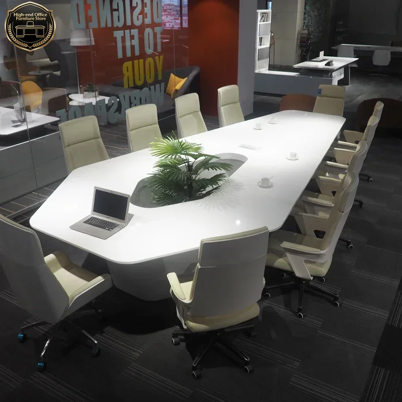 High Tech Office Room - Современный белый высокотехнологичный умный офисный стол