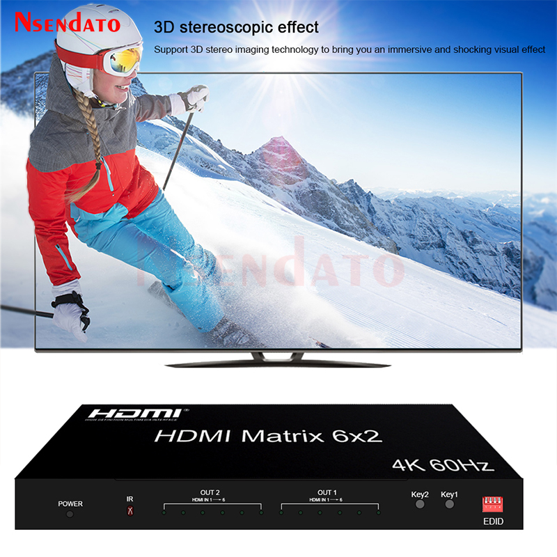 Hdmi Matrix Switch - Матричный HDMI-коммутатор 6x2 4K 60 Гц,
