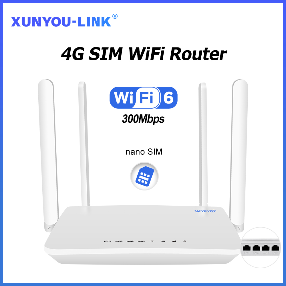 4G Lte Router Sim - XUNYOU-LINK 4G SIM-Fi-маршрутизатор 300 Мбит/с Wi-Fi