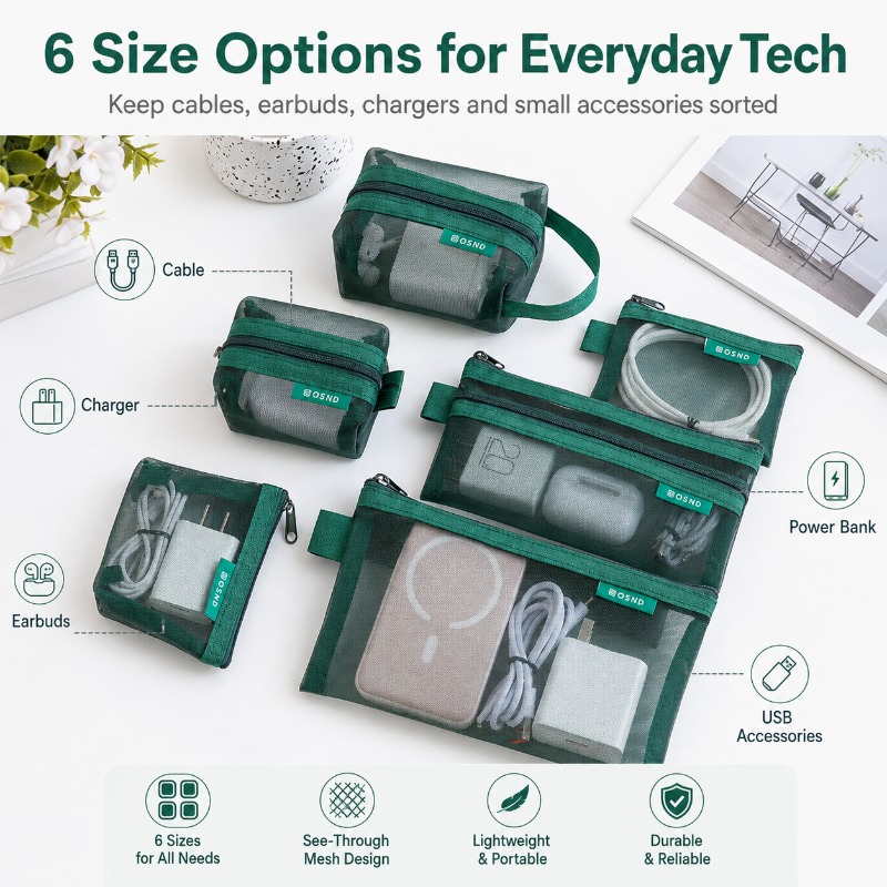 Набор из 6 сетчатых органайзер – обзор и цена Office Tech Bag