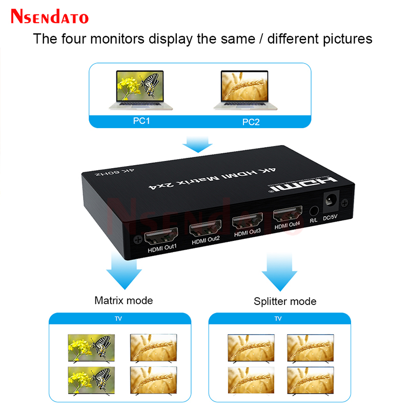 Матричный HDMI-коммутатор 2x4  – обзор и цена Hdmi Matrix Switch