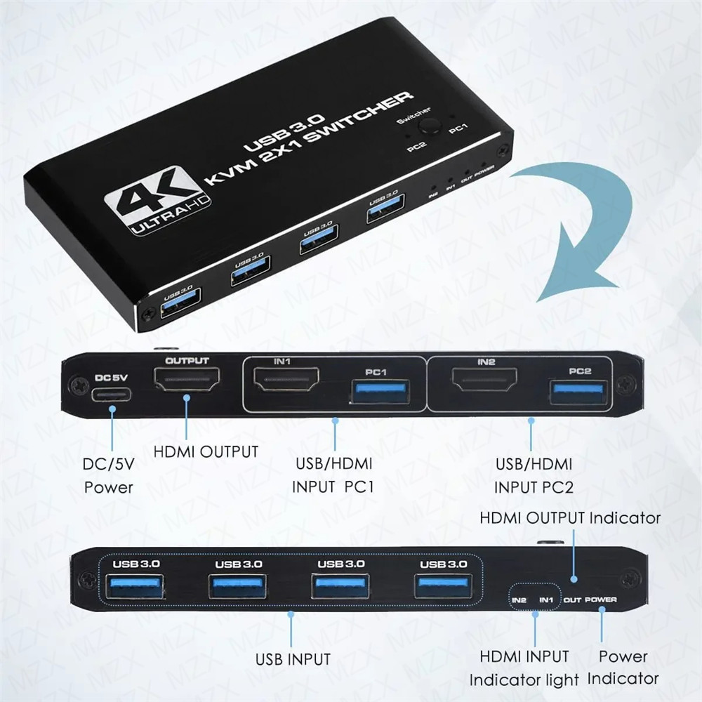 KVM-переключатель 4K 60 Гц, US – обзор и цена Hdmi Matrix Switch