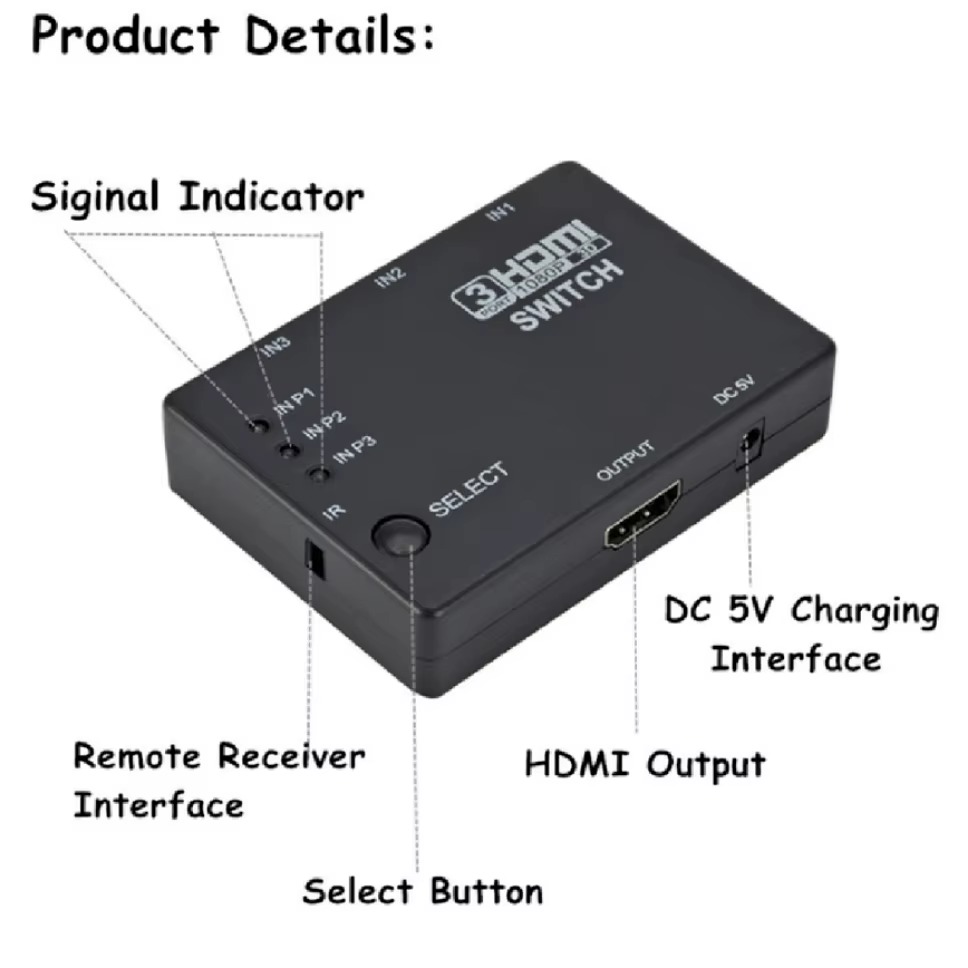 HDMI-коммутатор 3x1, KVM-перек – обзор и цена Hdmi Matrix Switch